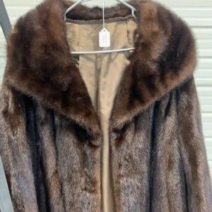 SILVERY RUSSIAN SABLE FUR FULL LENGTH COAT JACKET Fits Sizes M L XL US 6-12